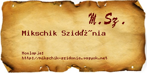 Mikschik Szidónia névjegykártya